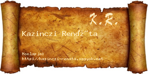 Kazinczi Renáta névjegykártya